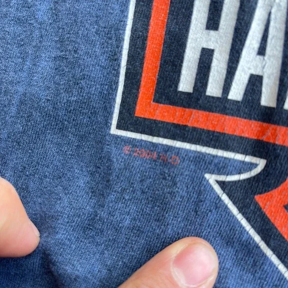 VTG Harley Davidson Blue tank top Made in USA 2004 Fresno CA Size 2XL - Picture 4 of 6